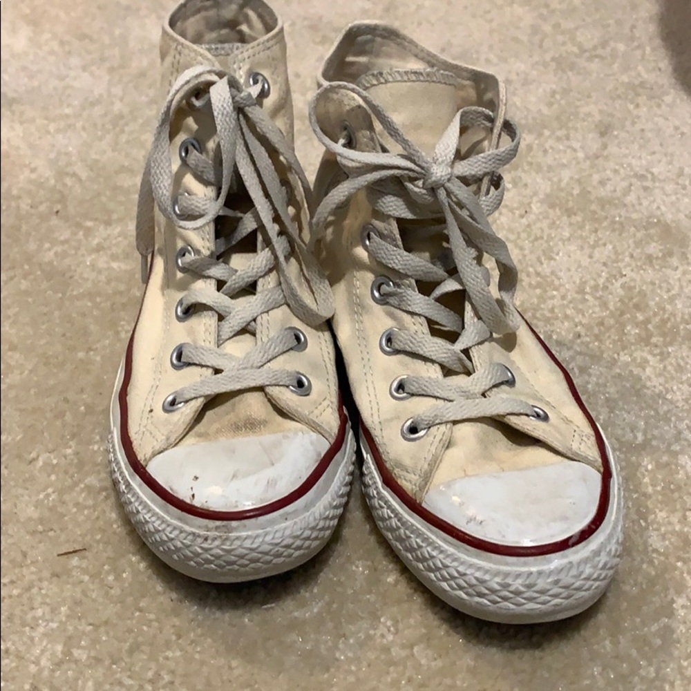 Cream High Top Converse